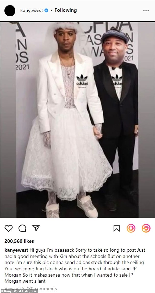 The irony: On Saturday, the 45-year-old rapper-turned-designer announced a feud with Adidas, with whom he has shared across his Yeezy empire.