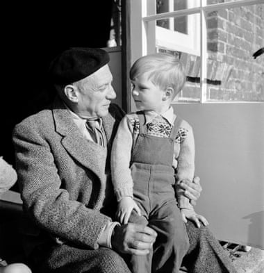 Famous family friend... Young Anthony Penrose with Picasso in 1950.