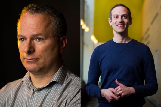 Headshot by David Lazer (left) and David Chauvins (right)