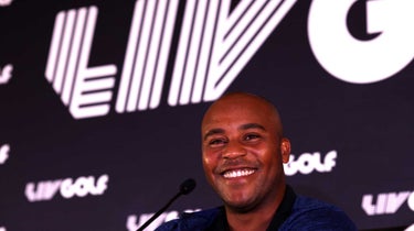 Harold Varner III at the LIV Golf event in Massachusetts.