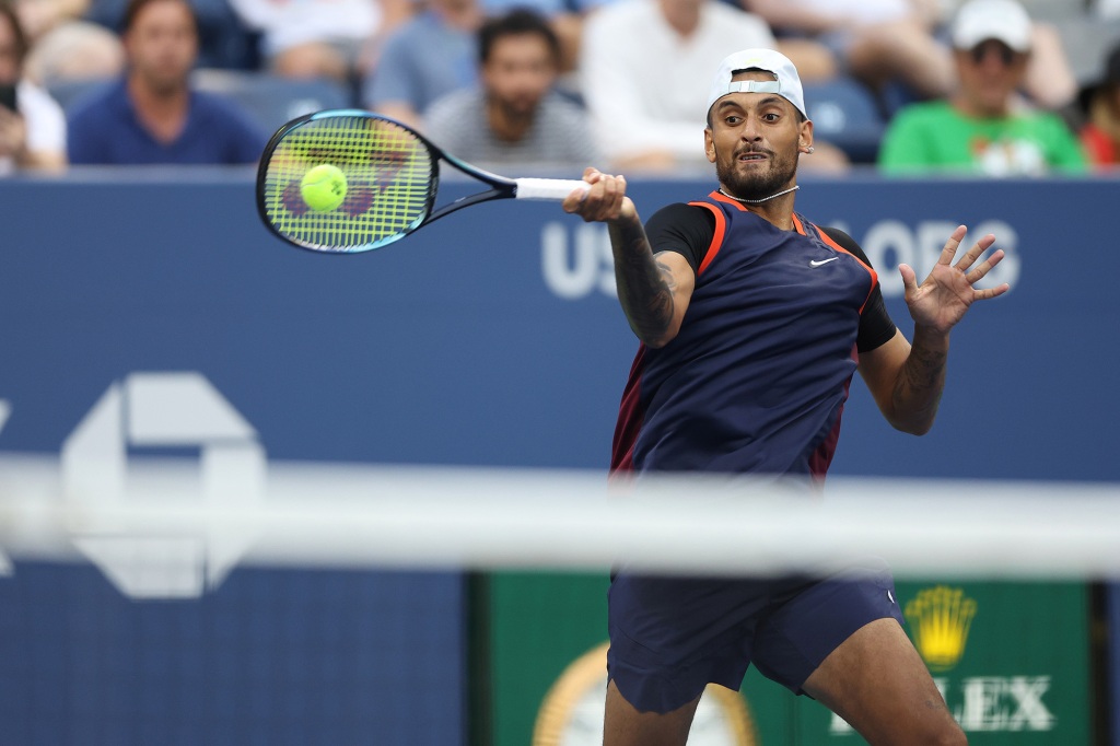 Nick Kyrgios beat Benjamin Ponzi in four sets on Wednesday to advance to the US Open.