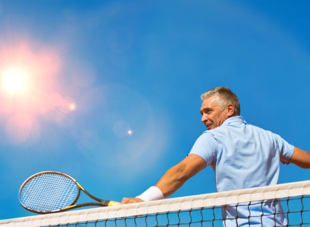 Man playing tennis, exercise to prevent osteoporosis